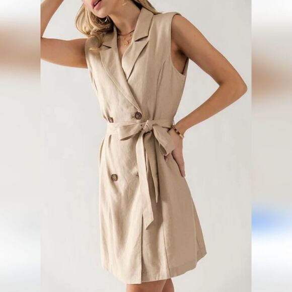 INC International Concepts Linen Dress - Picture 12 of 13